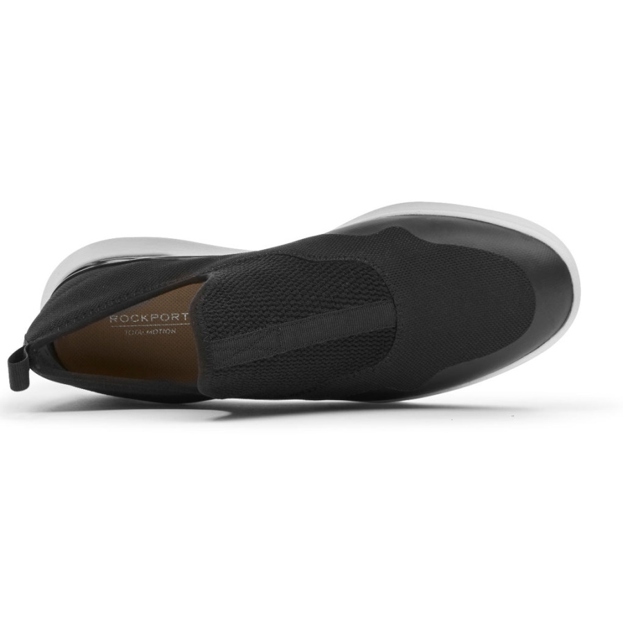 Rockport Dame Total Motion Sport Mesh Slip-on Svart øko