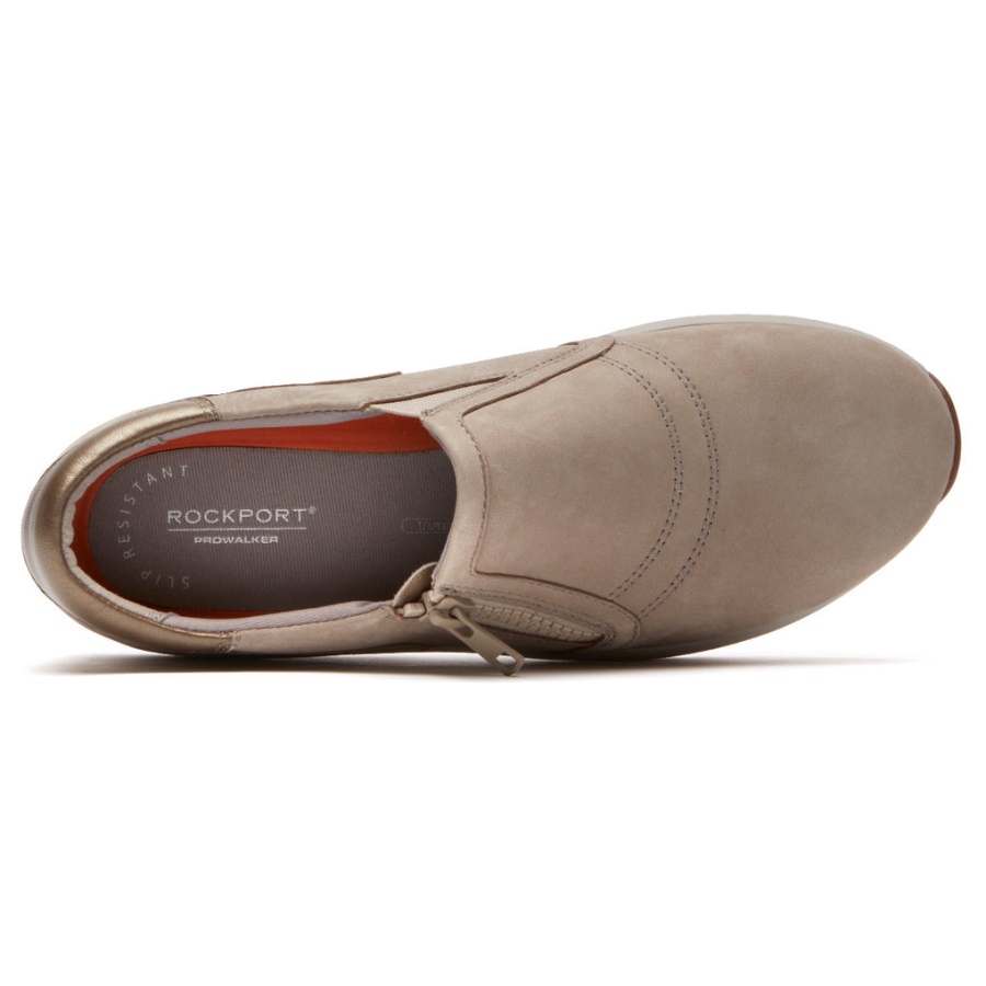 Rockport Dame Trustride Prowalker Slip-on Sneaker Taupe