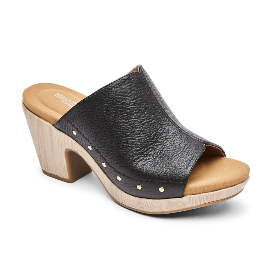 Rockport Dame Vivianne Slide Sandal Svart Pigg