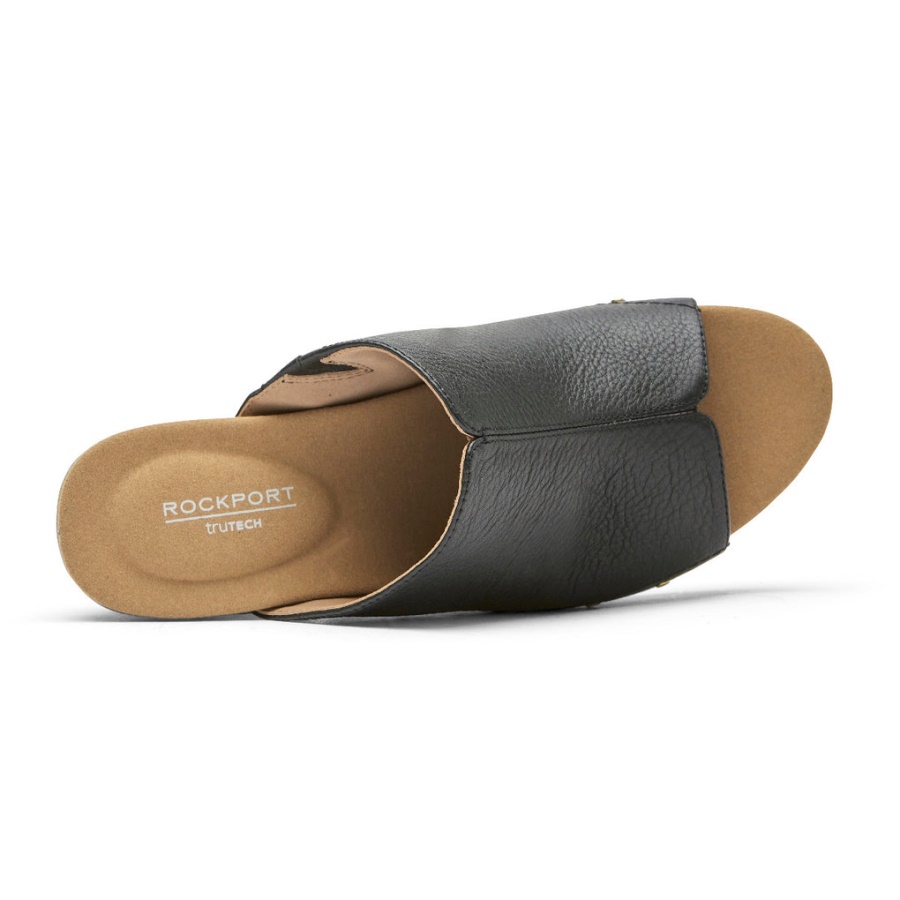 Rockport Dame Vivianne Slide Sandal Svart Pigg