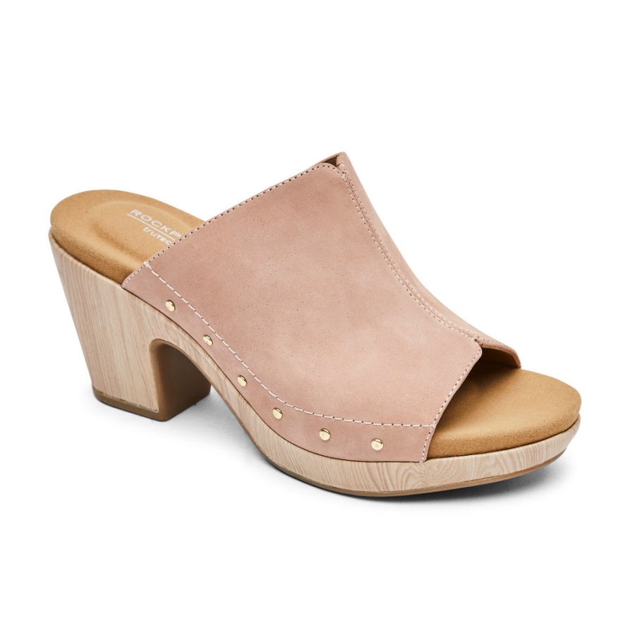 Rockport Dame Vivianne Slide Sandal Toscana Rosa Pigg