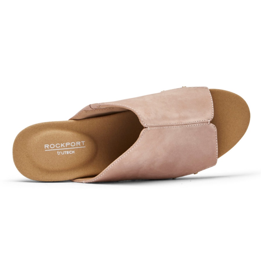 Rockport Dame Vivianne Slide Sandal Toscana Rosa Pigg