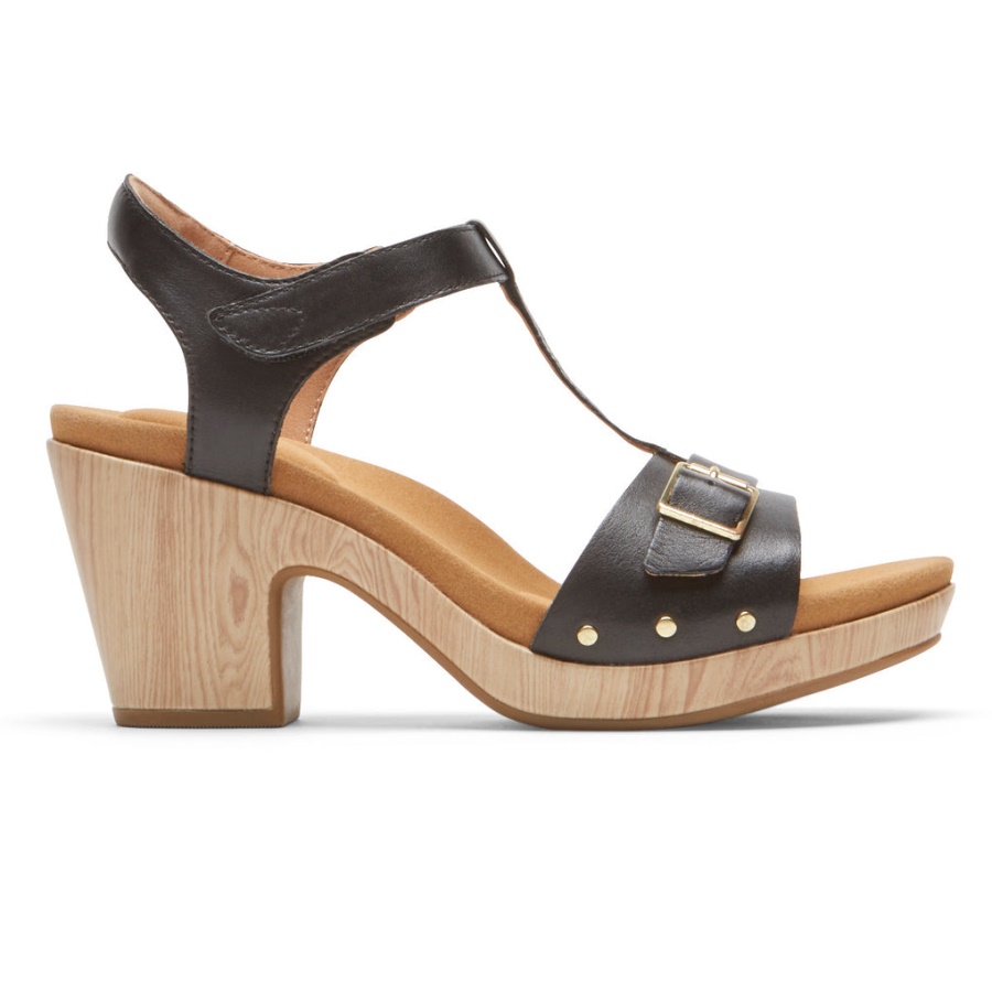Rockport Kvinners Vivianne T-rem Sandal Svart