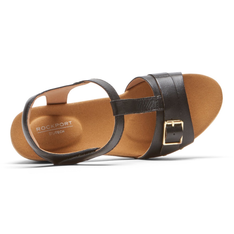 Rockport Kvinners Vivianne T-rem Sandal Svart