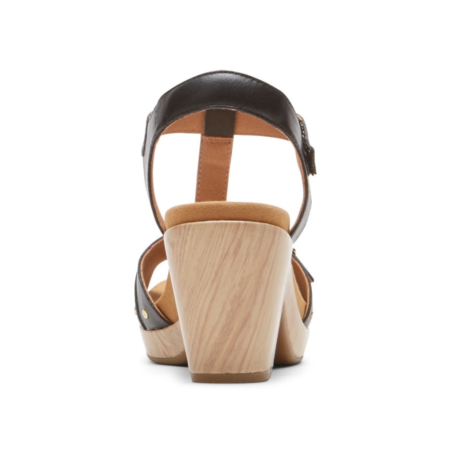 Rockport Kvinners Vivianne T-rem Sandal Svart