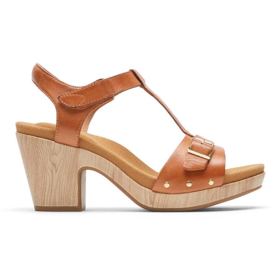 Rockport Kvinners Vivianne T-rem Sandal Honning