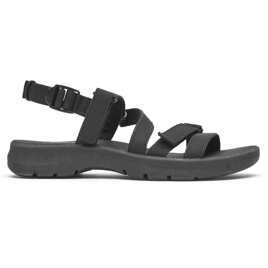 Rockport Kvinners Xcs Trail Tech Vaskbar Strappy Sandal Svart