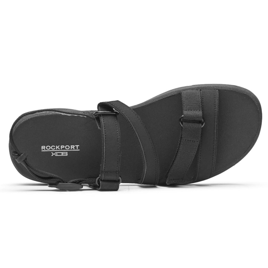 Rockport Kvinners Xcs Trail Tech Vaskbar Strappy Sandal Svart