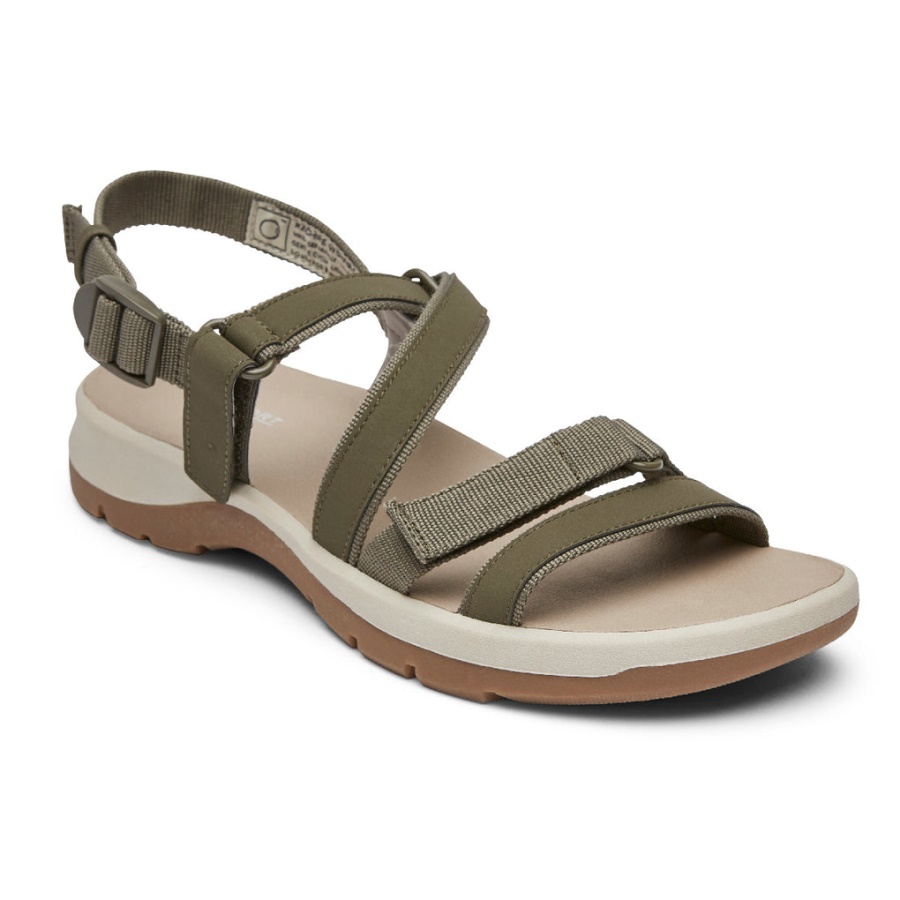 Rockport Kvinners Xcs Trail Tech Vaskbar Strappy Sandal Oliven