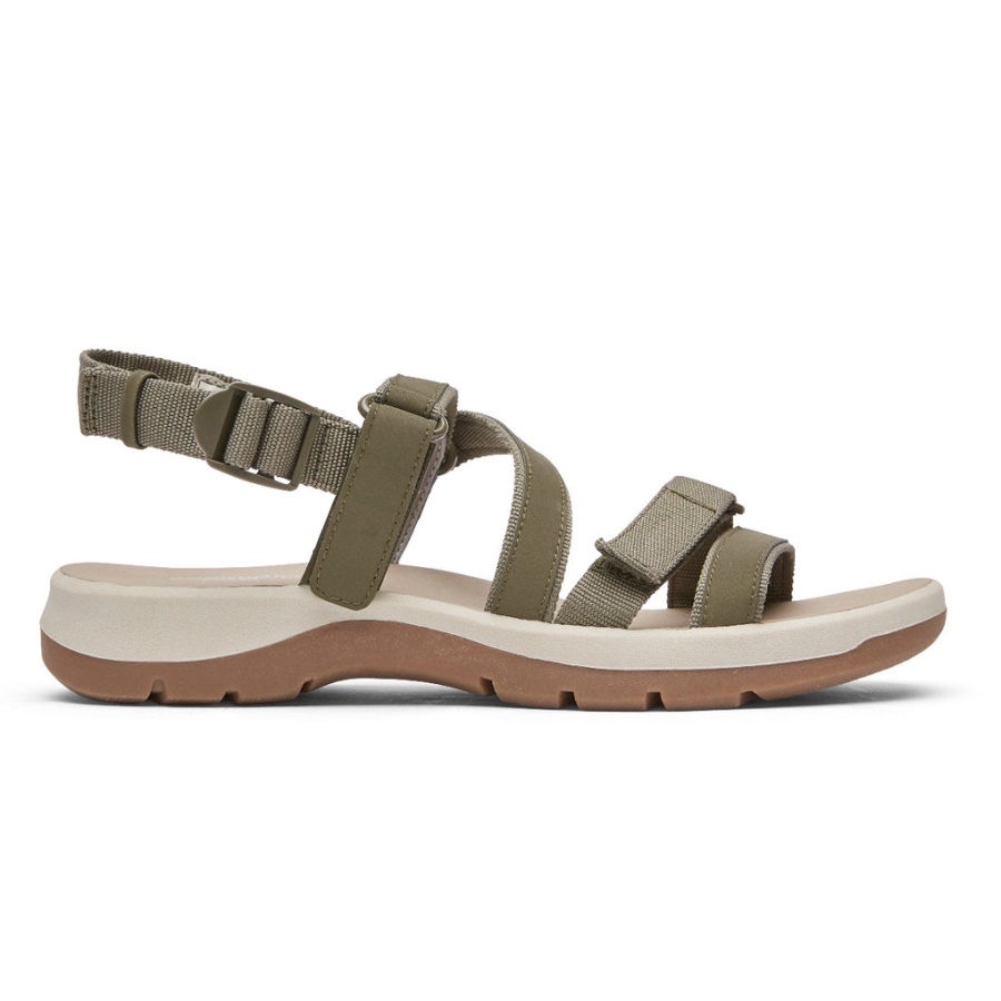 Rockport Kvinners Xcs Trail Tech Vaskbar Strappy Sandal Oliven