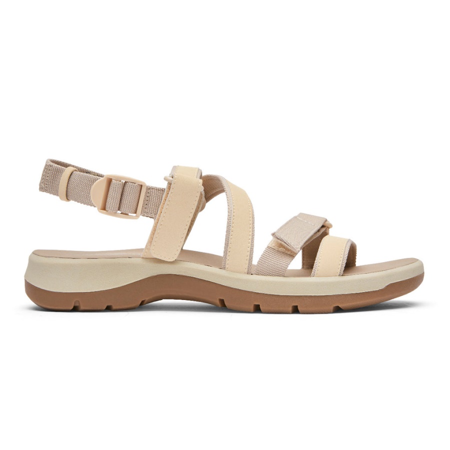 Rockport Kvinners Xcs Trail Tech Vaskbar Strappy Sandal Hvit Vanilje
