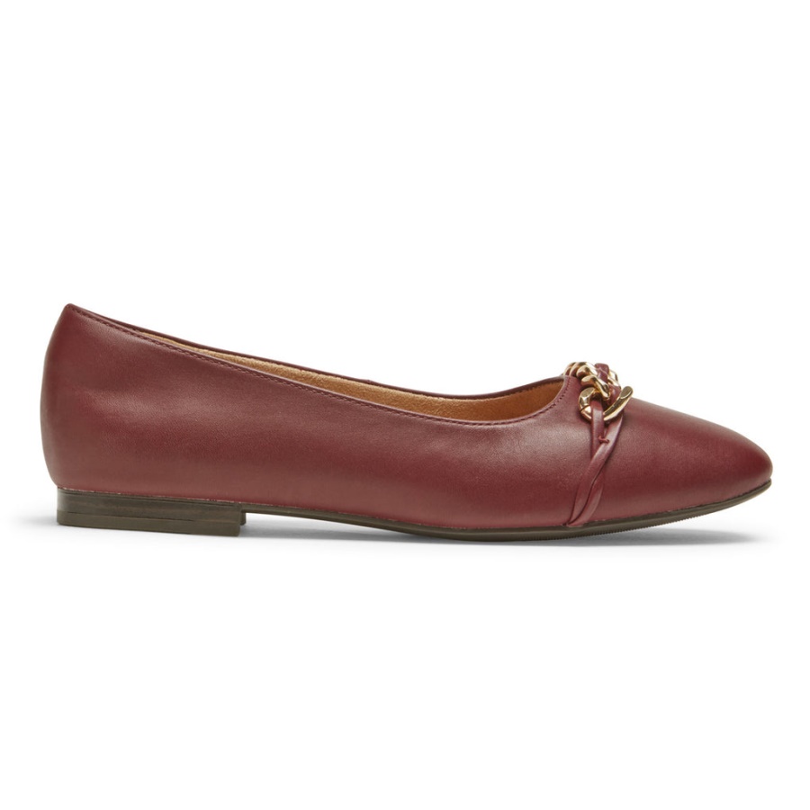 Rockport Kvinners Zoie Kjede Ballett Flat Tawny Port