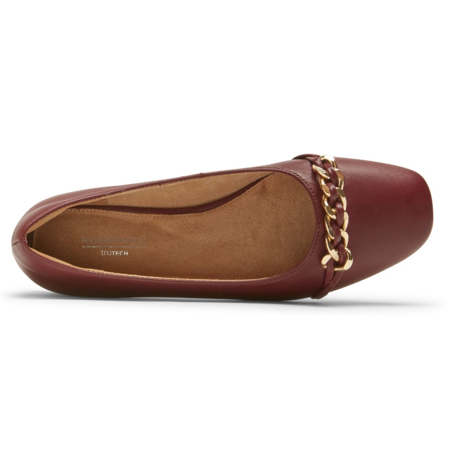 Rockport Kvinners Zoie Kjede Ballett Flat Tawny Port