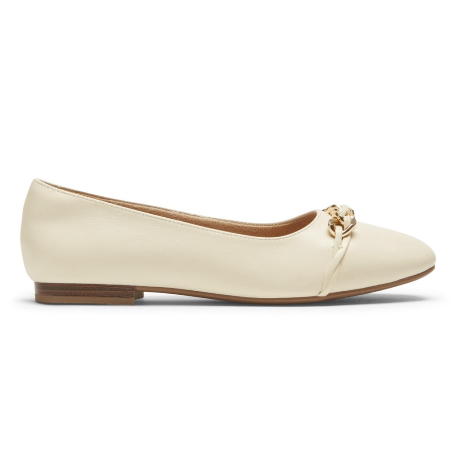 Rockport Kvinners Zoie Kjede Ballett Flat Vanilje