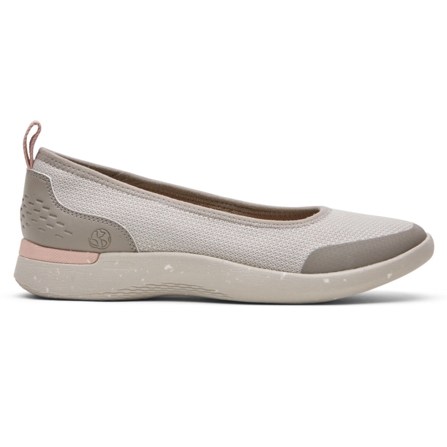 Rockport Dame Truflex Fluestrikk Ballett Flat Off-white