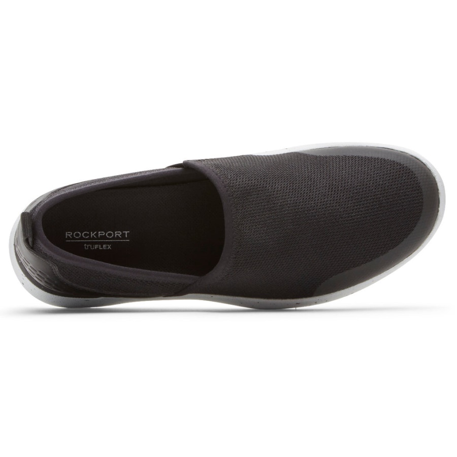 Rockport Dame Truflex Fluevaskbar Strikk Slip-on Sort Strikk Vaskbar