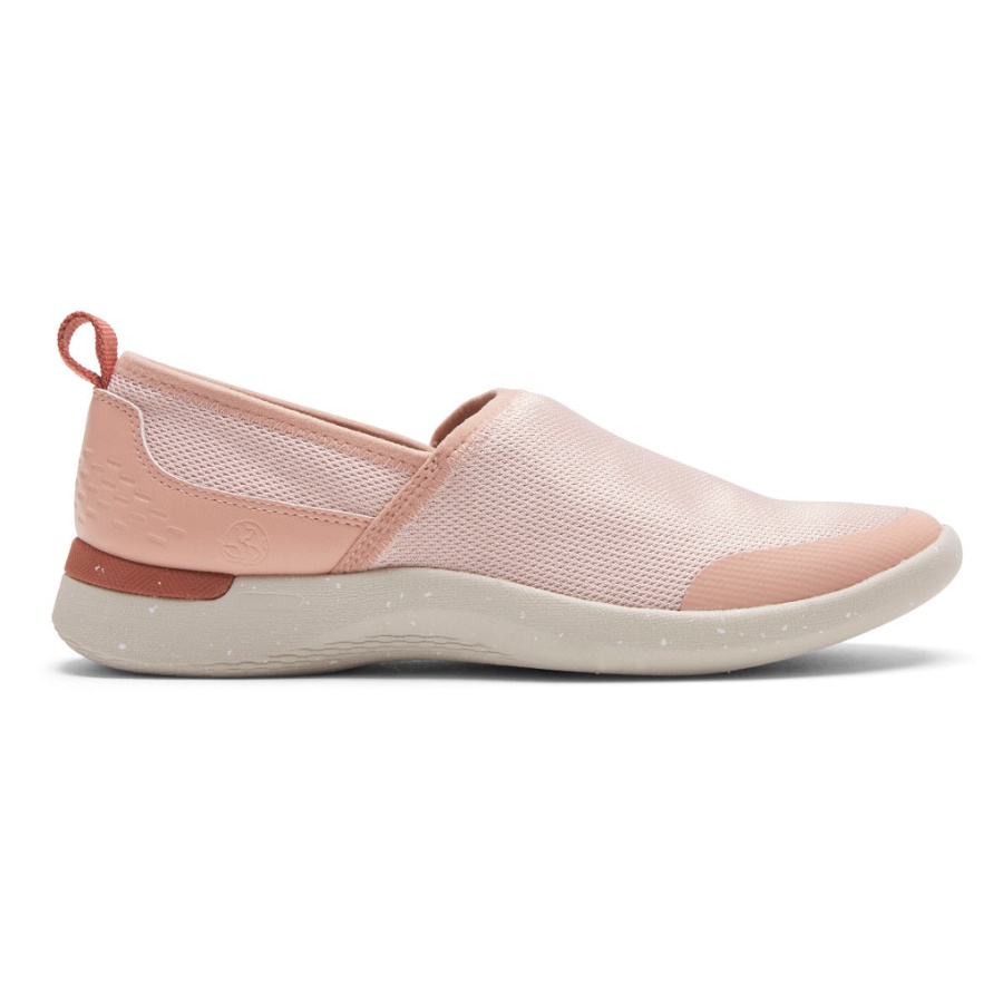 Rockport Dame Truflex Fluevaskbar Strikk Slip-on Rosa Strikk Vaskbar
