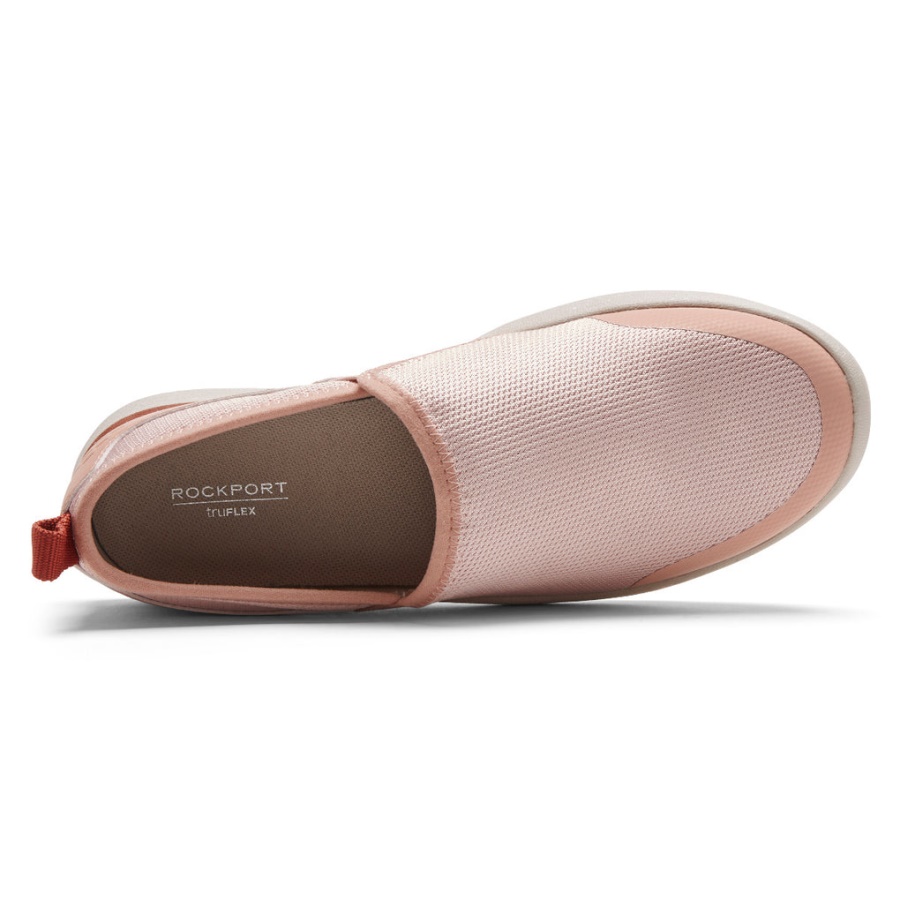 Rockport Dame Truflex Fluevaskbar Strikk Slip-on Rosa Strikk Vaskbar