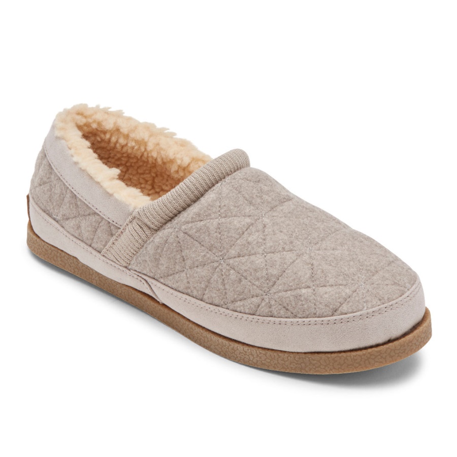 Rockport Dame Trutech Veda Moc Slipper Taupe Grå