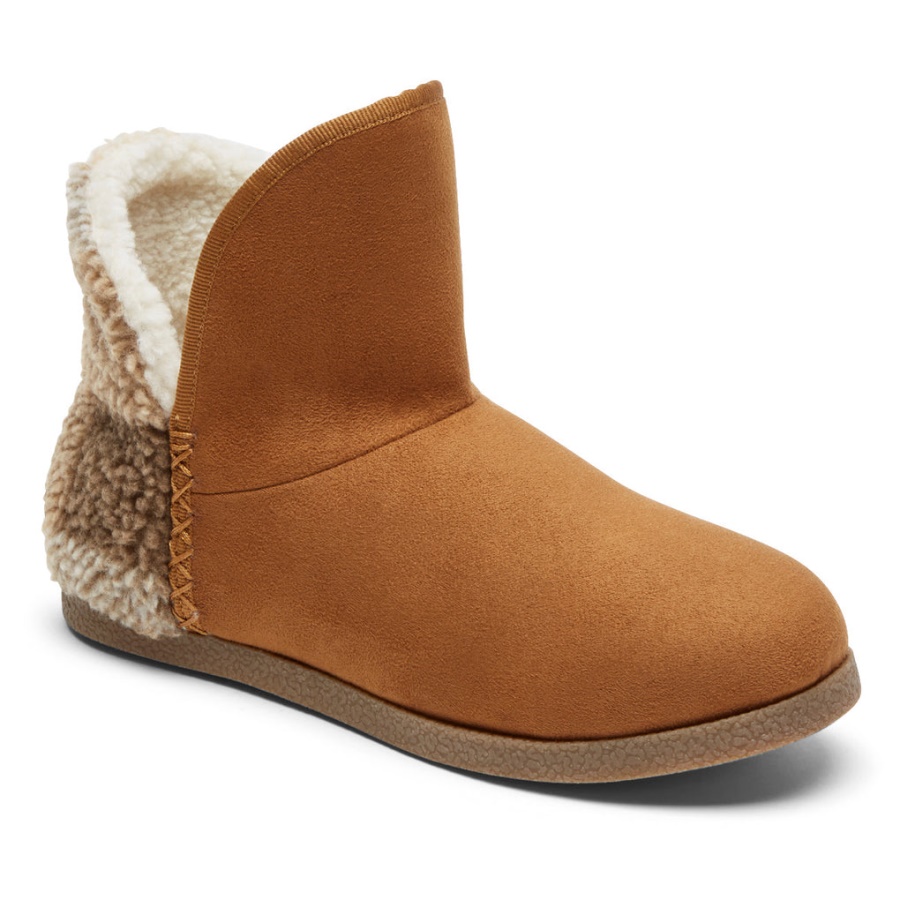Rockport Dame Trutech Veda Slipper Boot Tan Pledd