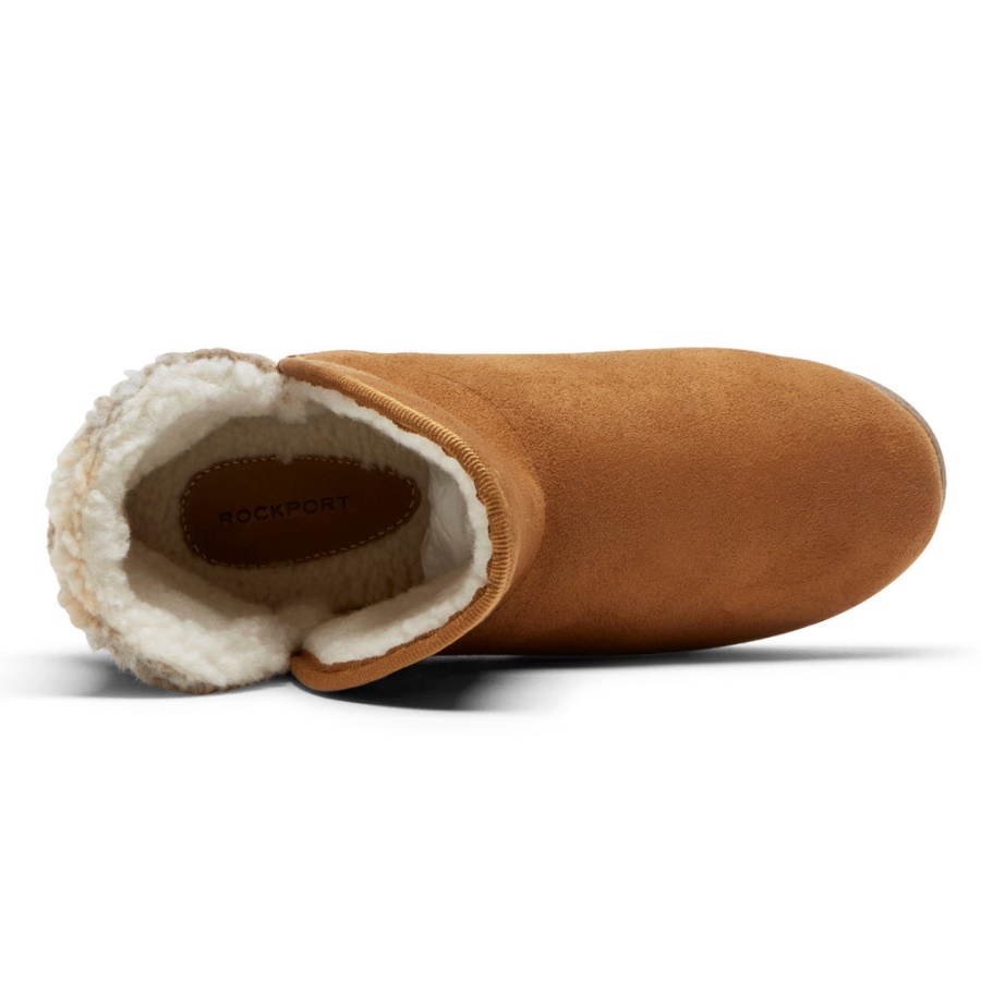 Rockport Dame Trutech Veda Slipper Boot Tan Pledd